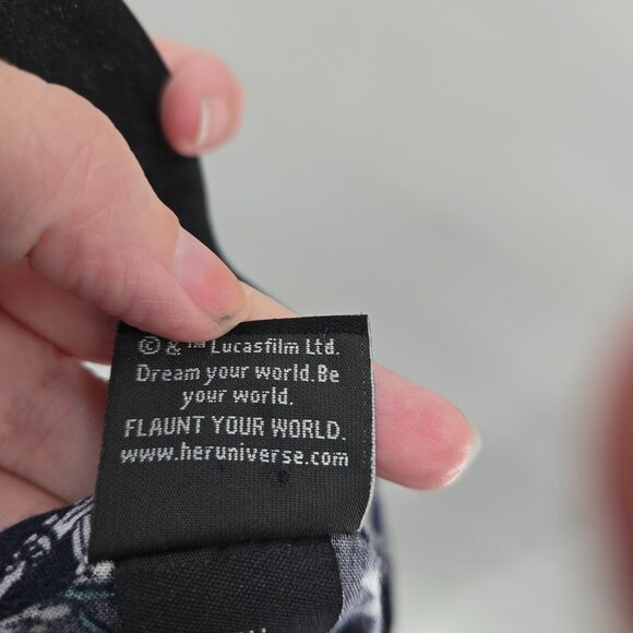 Her Universe Star Wars Black Floral Romper Tie-Front Pockets Size Small - Picture 8 of 11